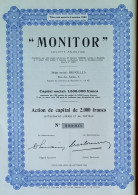 Monitor - Bruxelles - Action De Capital  - 1952 - Signé Edgard Souweine & Hubert Verbouwe - Other & Unclassified