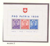 Suisse - 1936 - BF Pro Patria -  Neufs** - MNH - - Blocs & Feuillets