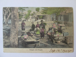 Hong Kong:Temple Et Peuple,c.p.1904/Temple And People 1904 Mailed Postcard - China (Hong Kong)