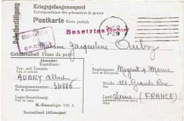 REF GM II - CP STALAG VIIIA DU 5/11/1942 AU VERSO ACCUSE DE RECEPTION D'UN COLIS - WW2