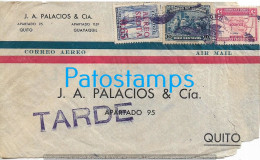 244140 EQUATOR ECUADOR GUAYAQUIL COVER CANCEL TARDE CIRCULATED TO QUITO APARTADO Nº 95 NO POSTAL POSTCARD - Equateur