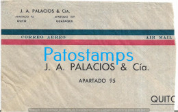244141 EQUATOR ECUADOR GUAYAQUIL COVER CANCEL TARDE CIRCULATED TO QUITO APARTADO Nº 95 NO POSTAL POSTCARD - Equateur