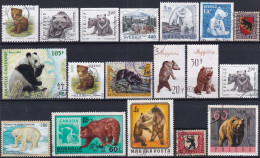 Bären Motivmarken Gemäss Bild, Diverse Länder - Bears