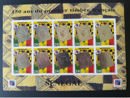 Sénégal 1999 Mi. 1624 Sheet Planche IMPERF Gum Gommé 150 Ans Premier Timbre Français Hologramme Hologramm Philexfrance - Hologrammes