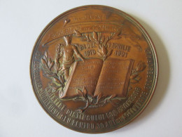 Medaille Roumanie:Th.Stefan-Recompense Votre Travail 1901/Romanian Medal:Th.Stefanescu-Reward Your Work 1901,diam:64 Mm - Other & Unclassified