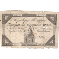 France, 50 Livres, 1792-12-14, TB - Assignats