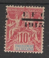 OCEANIE - 1915 - N°YT. 38 - Type Groupe EFO 10c Rouge - VARIETE Surcharge à Cheval - Neuf* / MH VF - Neufs