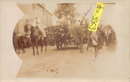 AMPLEPUIS (Rhône) - Cavalcade, Carnaval - Char Le Nid De Pierrots - Chevaux - Carte-Photo, écrit (2 Scans) - Amplepuis