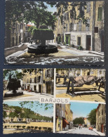 Lot De 2 CPSM - Var 83 - Barjols - Place Capitaine Vincent Fontaine Champignon - - Barjols