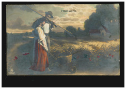 AK Landwirtschaft / Feldarbeiten: Heimwärts - Bauernpaar Mit Getreidefeld, 1919 - Altri & Non Classificati