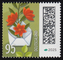 3898 Welt Der Briefe 95 Cent Blumenbrief, Nassklebend Aus Rollen, Postfrisch ** - Ongebruikt