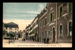 57 - SAINT-AVOLD - RUE DU COUVENT ET LA POSTE - CARTE COLORISEE - Saint-Avold