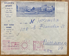 Israel OLD AGED HOME PRIVATE ADVERTISED SUN IMAGED MITER FRANKED COVER - Vignettes D'affranchissement (Frama)