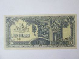 Malaya 10 Dollars 1942 MP Banknote UNC Japanese Occupation WWII - Malesia