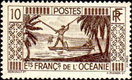 Oceanie Poste N* Yv: 89 Mi:94 Pêcheur (Trace De Charnière) Aminci - Neufs