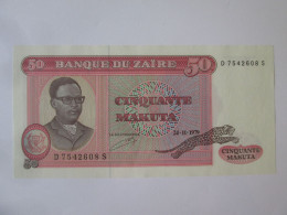 Zaire 50 Makuta 1979 UNC Banknote See Pictures - République Démocratique Du Congo & Zaïre