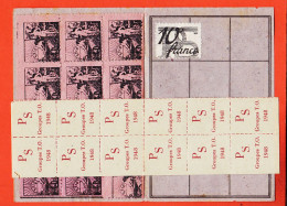 39669  Parti Socialiste Feuille Cotisations 1948 Leonce MARTY Section CORDES Tarn + 12 Vignettes SFIO + 12 T.O +1 PS - Mitgliedskarten