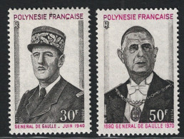 1971 Polinesia, Yvert # 89/90, De Gaulle, MNH** - Autres & Non Classés