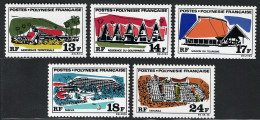 1970 Polinesia, Yvert # 72/76, Grandi Edifici, MNH** - Autres & Non Classés