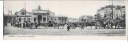 Carte Postale Ancienne DOUBLE Bruxelles Attelages - Places, Squares