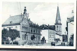 CPA - Dieuze - Poste Et L'église Protestante Be - Dieuze