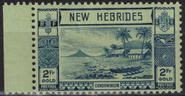 TIMBRE NOUVELLES NEW HEBRIDES 2Fr GOLD N° 121 NEUF ** GOMME SANS CHARNIERE - Neufs