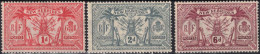 TIMBRE NOUVELLES NEW HEBRIDES SERIE 1921 N° 70/72 NEUFS ** GOMME SANS CHARNIERE - Neufs