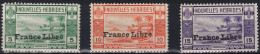 TIMBRE NOUVELLES HEBRIDES FRANCE LIBRE N° 124/126 NEUFS ** GOMME SANS CHARNIERE - Neufs