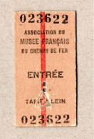 A06] Frankreich - Pappkarte - Eintritt Eisenbahn Train Musee Francais - Europe