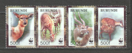 Burundi 2004 Mi 1867-1870 In Strip MNH WWF - SITATUNGA - Ongebruikt