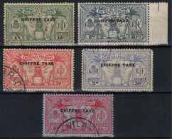 TIMBRE NOUVELLES HEBRIDES SERIE CHIFFRE TAXE N° 1/5 OBLITERES - A VOIR - Timbres-taxe