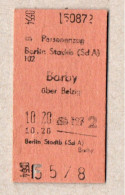 A16] BRD - Pappfahrkarte - Berlin Stadtb - Barby (1972) - Europe