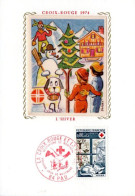 (alm)  FRANCE  CARTE MAXIMUM CROIX ROUGE 1974 - Red Cross