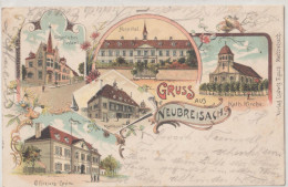 CPA Litho Gruss Neubreisach (68) Multivues   1899   Ed Ludwig Rauch - Neuf Brisach