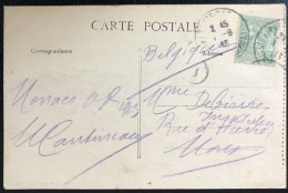 Monaco 1913 - Carte Postale De Montecarlo Vers Mons (Belgique) - Timbre Albert 1er  (684) - Briefe U. Dokumente