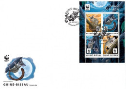 Guinea Bissau 2015, WWF Galago, 4val In BF FDC - Ongebruikt