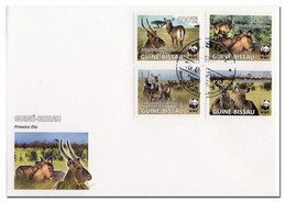 Guinea Bissau 2008, WWF, Kobus, 4val In FDC - FDC