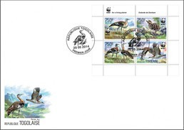 Togo 2014, WWF, Birds, 4val In BF In FDC - FDC