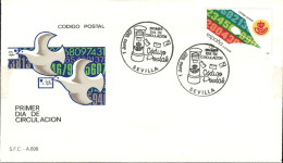 Espagne Enveloppe 1er Jour 1987 Code Postal - FDC