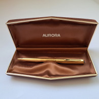 PENNA SFERA AURORA INTERNATIONAL PLACCATA ORO SCATOLA 1970 VINTAGE BALLPOINT PEN - Lapiceros