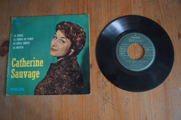 CATHERINE SAUVAGE LA POISSE EP 1958 1ER PRESSAGE 4 TITRES SIGNES LEO FERRE VALEUR+ - 45 T - Maxi-Single