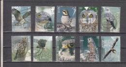 Nederland 2020, Nvph 3812-3821 , Mi Nr 3885 - 3894, Beleef De Natuur, Roofvogels, Birds Of Prey, Uilen, Owl, Valk, Geste - Used Stamps