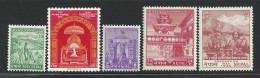 1956 NEPAL, SG N. 97/101 5 Valori MNH/** - Népal