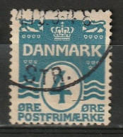 Danmark 1905/1917,  4 Ore MiNr. 45B Wz.1Z Gez. 14:14,5 (cat 22 Euro) - Usati