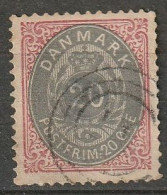 Danmark 1875,  20 Ore. Kopfstehend. Dents: 14:13,5  Mi. 28 IIYA See Description (cat €36) - Gebruikt