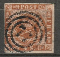 Danmark 1863, 4s Auf Dünnerem Papier. MiNr. 9, Wz 1Y. Gestempeld - Usati