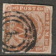 Danmark 1854, 4s, Punktierter Grund In Den Inneren Ecken. MiNr. 4  Gestempeld - Usati