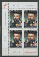 MONACO 2003 N° 2406 ** Bloc De 4 Numéroté Neuf MNH Superbe C 8.80 € Nostradamus Médecin Astrologue - Ongebruikt