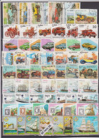Lot Transport, Cars, Locomotives, Ships, Airplanes 19 Comp. Editions - Used (O) 129 V+4 S/S - Collections (sans Albums)