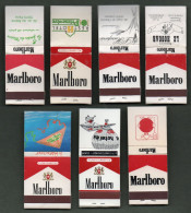 7 Pochettes D'allumettes Neuves - Hôtels Avec Publicité Marlboro - Boites D'allumettes